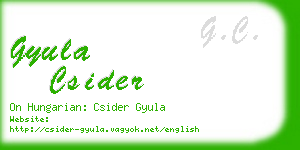 gyula csider business card